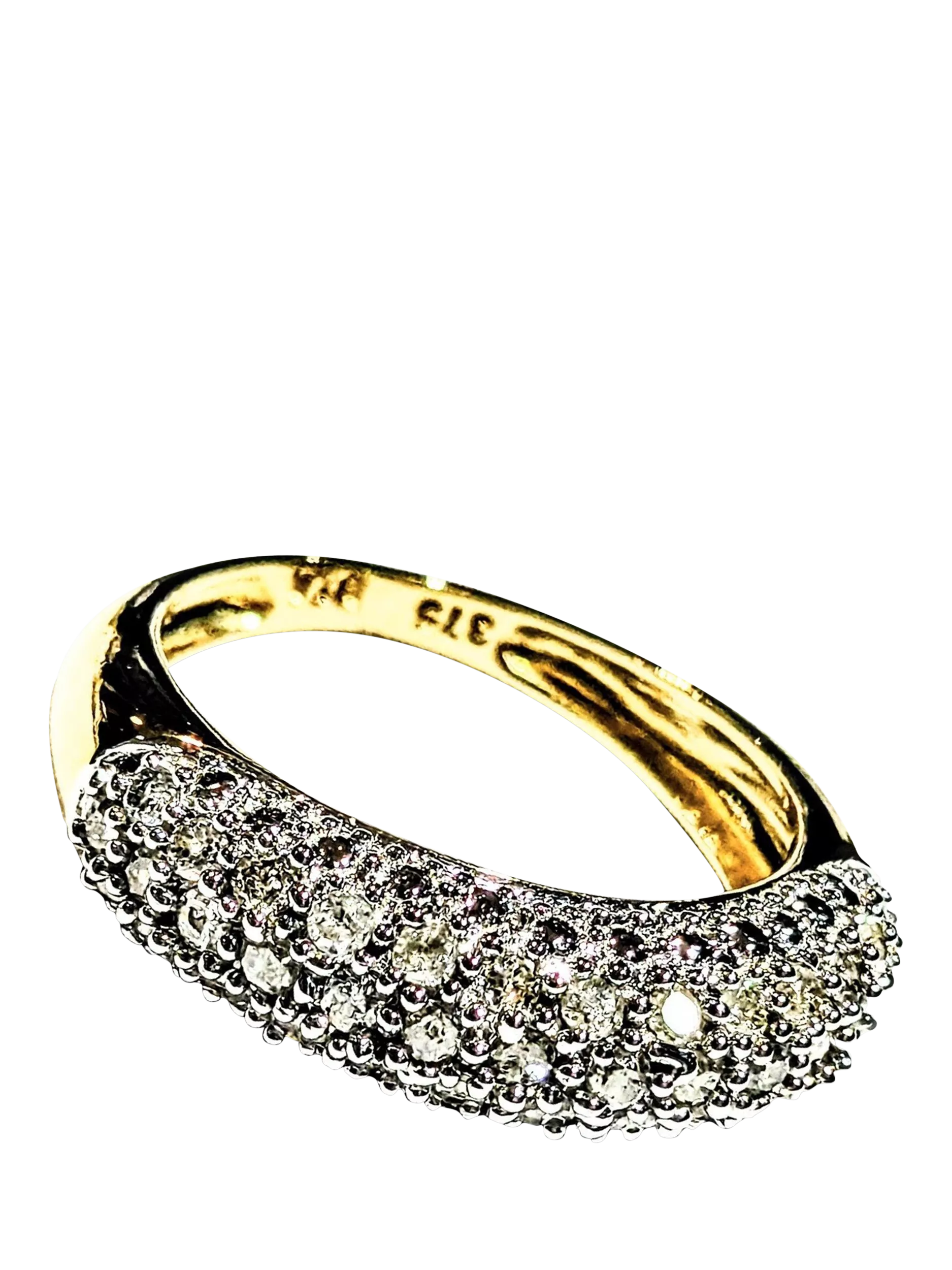 L&T Heirlooms 9ct gold diamond boat ring UK size J, UK version