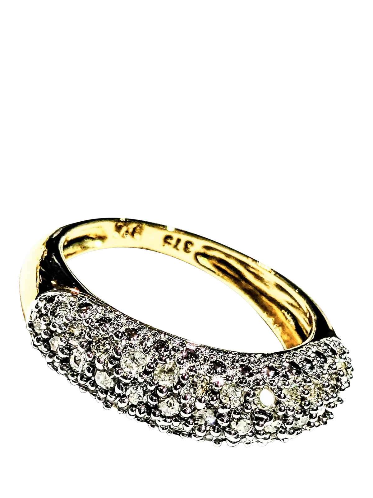 L&T Heirlooms 9ct gold diamond boat ring UK size J, UK version