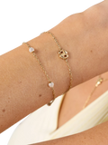 HUGO BOSS layered chain pearl charm bracelet gold, imported from the UK