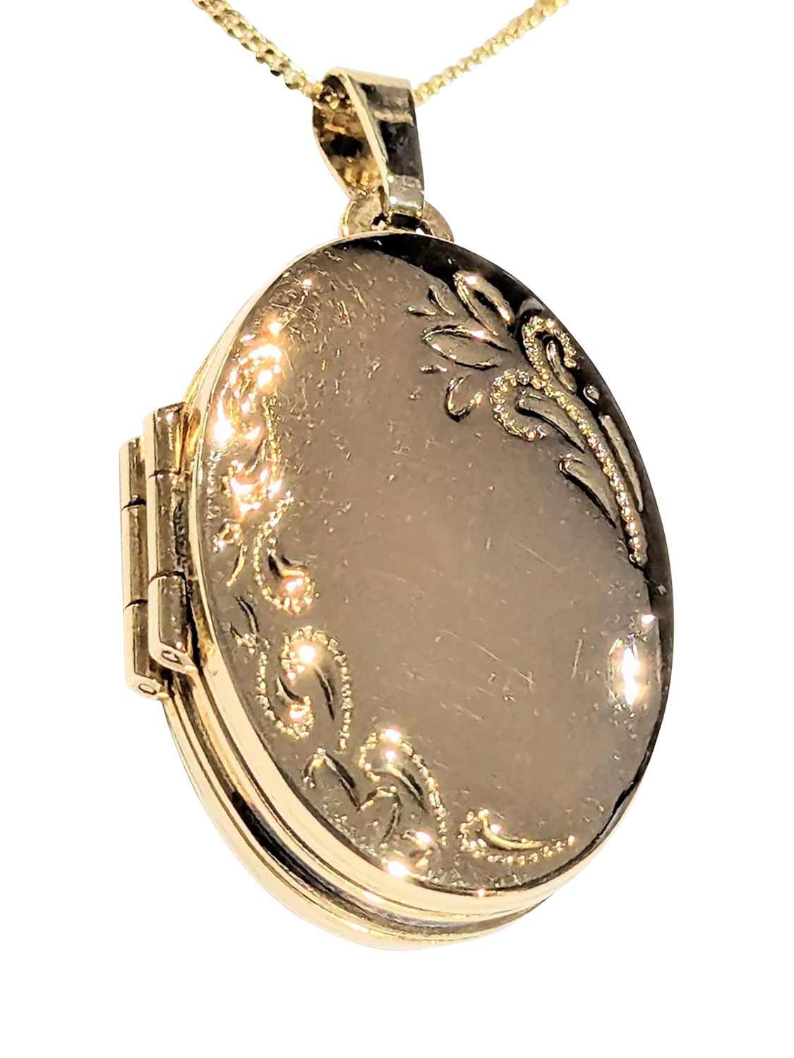 L&T Heirlooms 9ct gold opening floral locket - British product