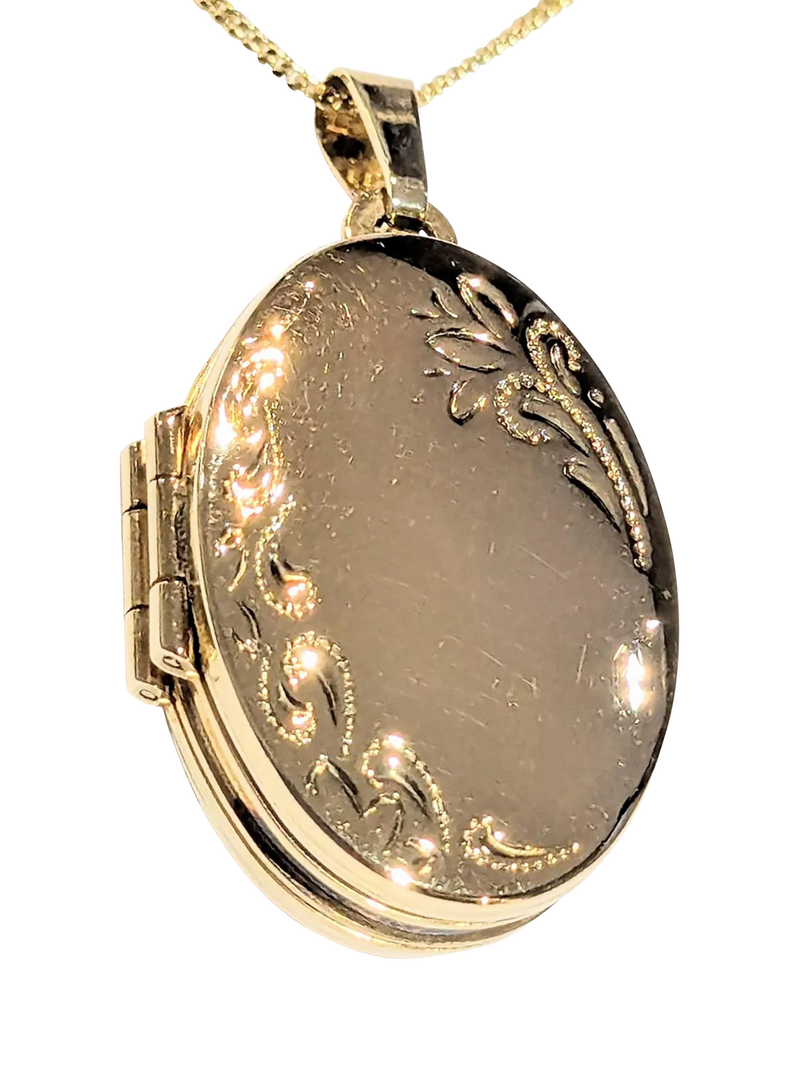 L&T Heirlooms 9ct gold opening floral locket - British product