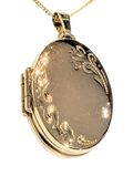 L&T Heirlooms 9ct gold opening floral locket - British product