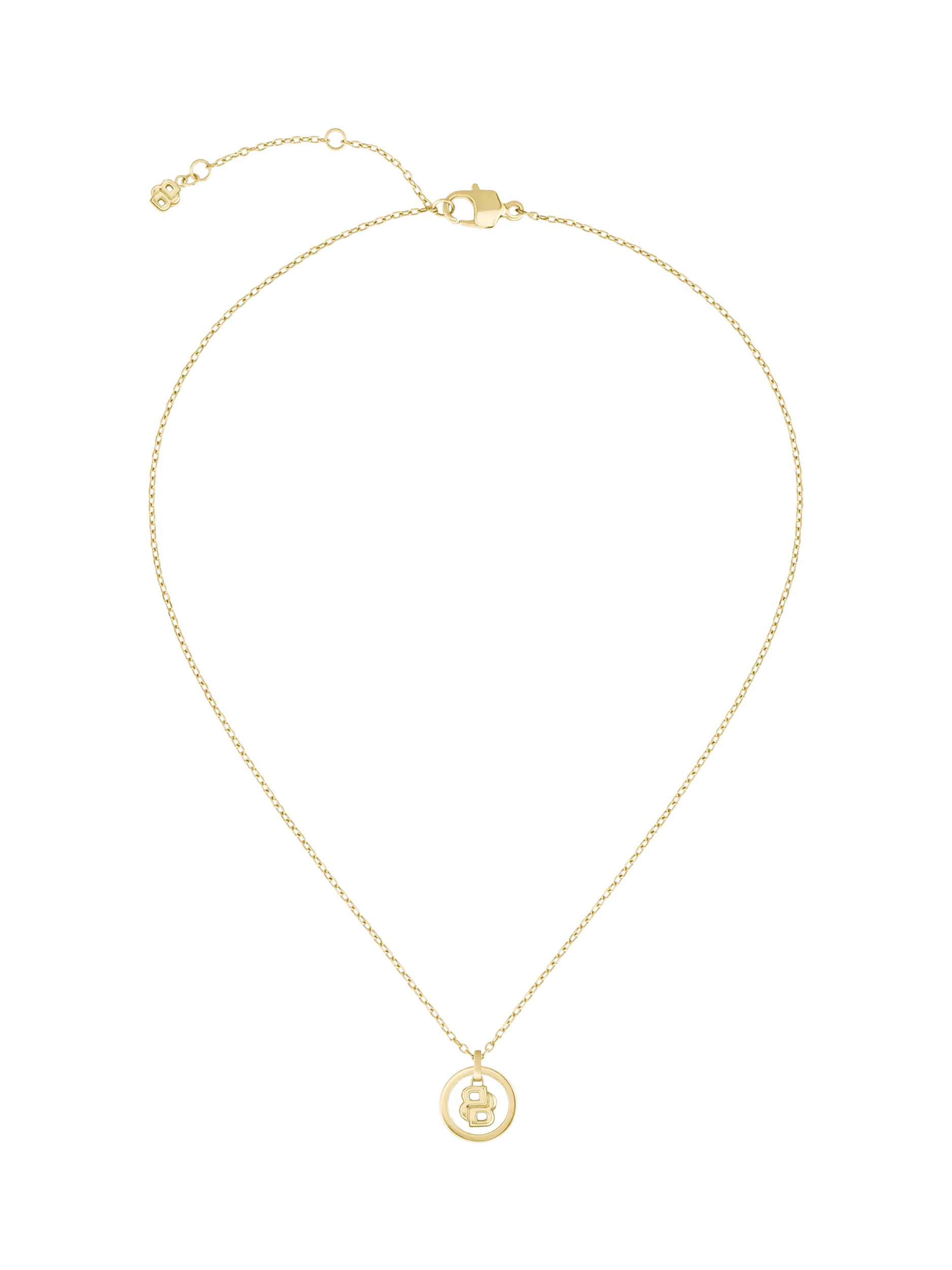 HUGO BOSS double B logo crystal necklace gold plated - British brand