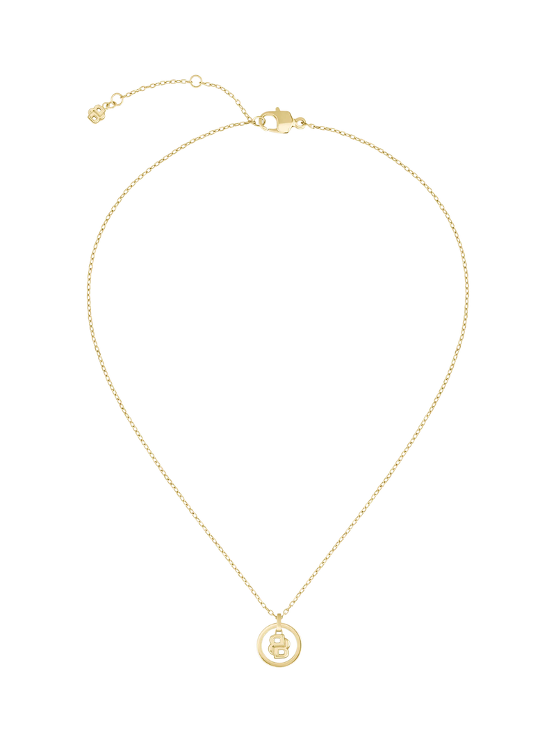 HUGO BOSS double B logo crystal necklace gold plated - British brand