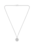 BOSS star embossed circular pendant necklace silver stainless steel - British product