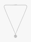 BOSS star embossed circular pendant necklace silver stainless steel - British product