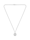 BOSS star embossed circular pendant necklace silver stainless steel - British product