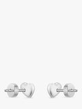 HUGO BOSS heart stud earrings in sterling silver, UK version