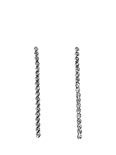 John Lewis L & T Heirlooms Pre-loved 9ct White Gold Long Diamond Dropper Earrings- Buy online at McGrocer