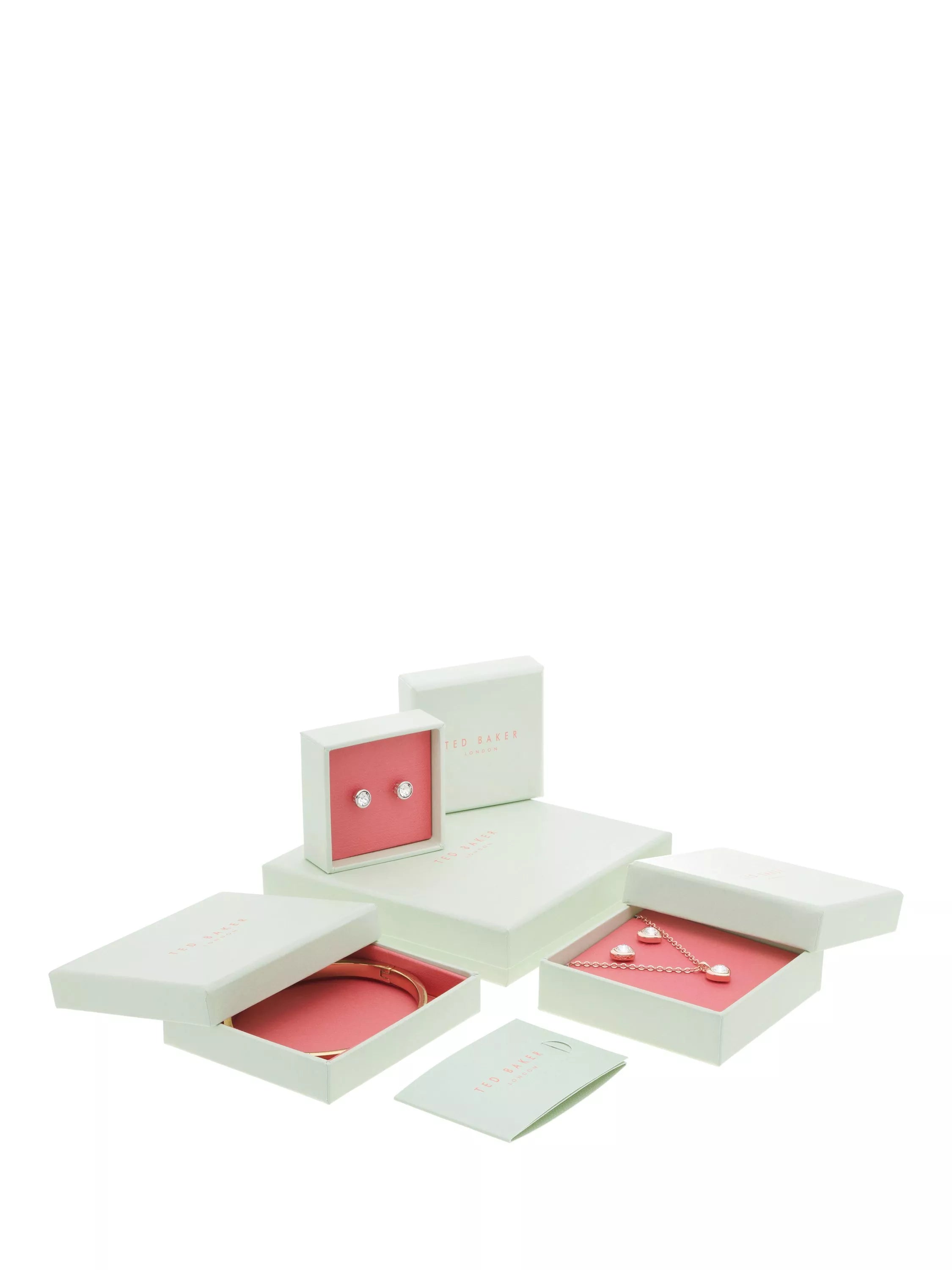 Ted Baker crystal hinged bangle bracelet silver light blue, imported from the UK
