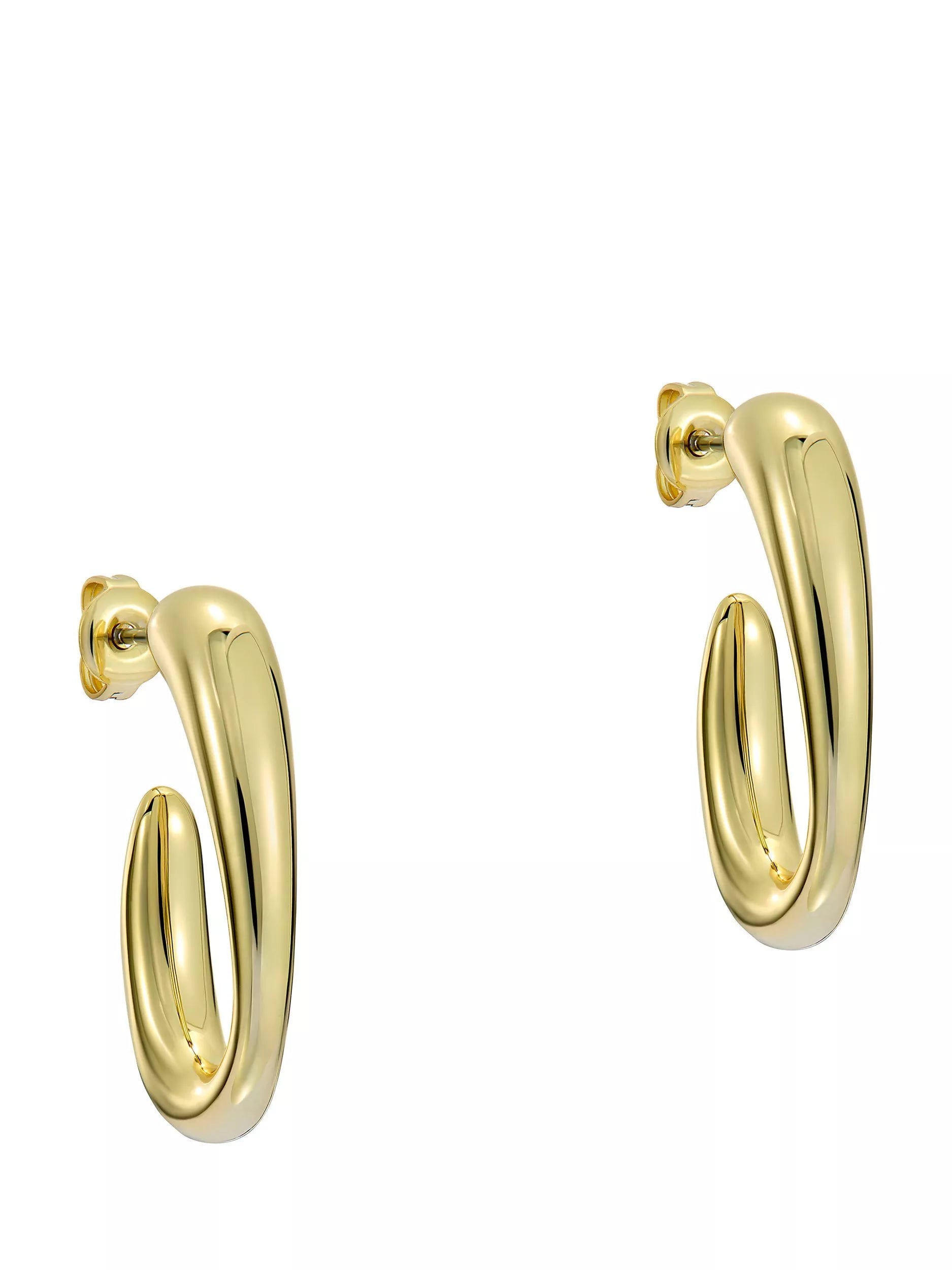 Ted Baker Corie Contour Hoop Earrings, Gold