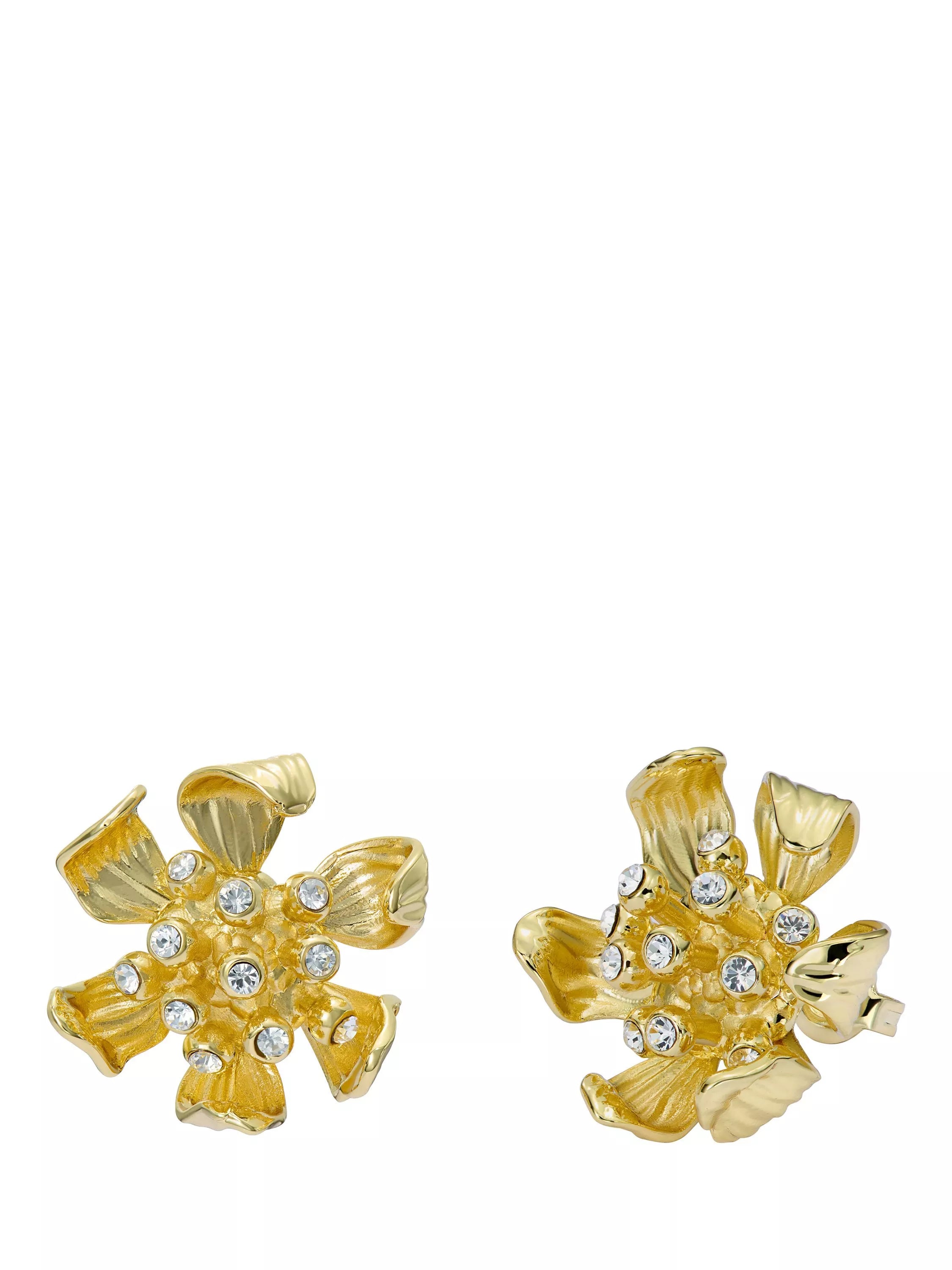 Ted Baker Furled Flower stud earrings gold, imported from the UK