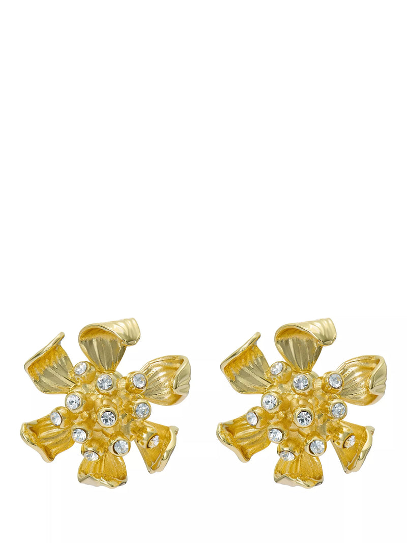 Ted Baker Furled Flower stud earrings gold, imported from the UK