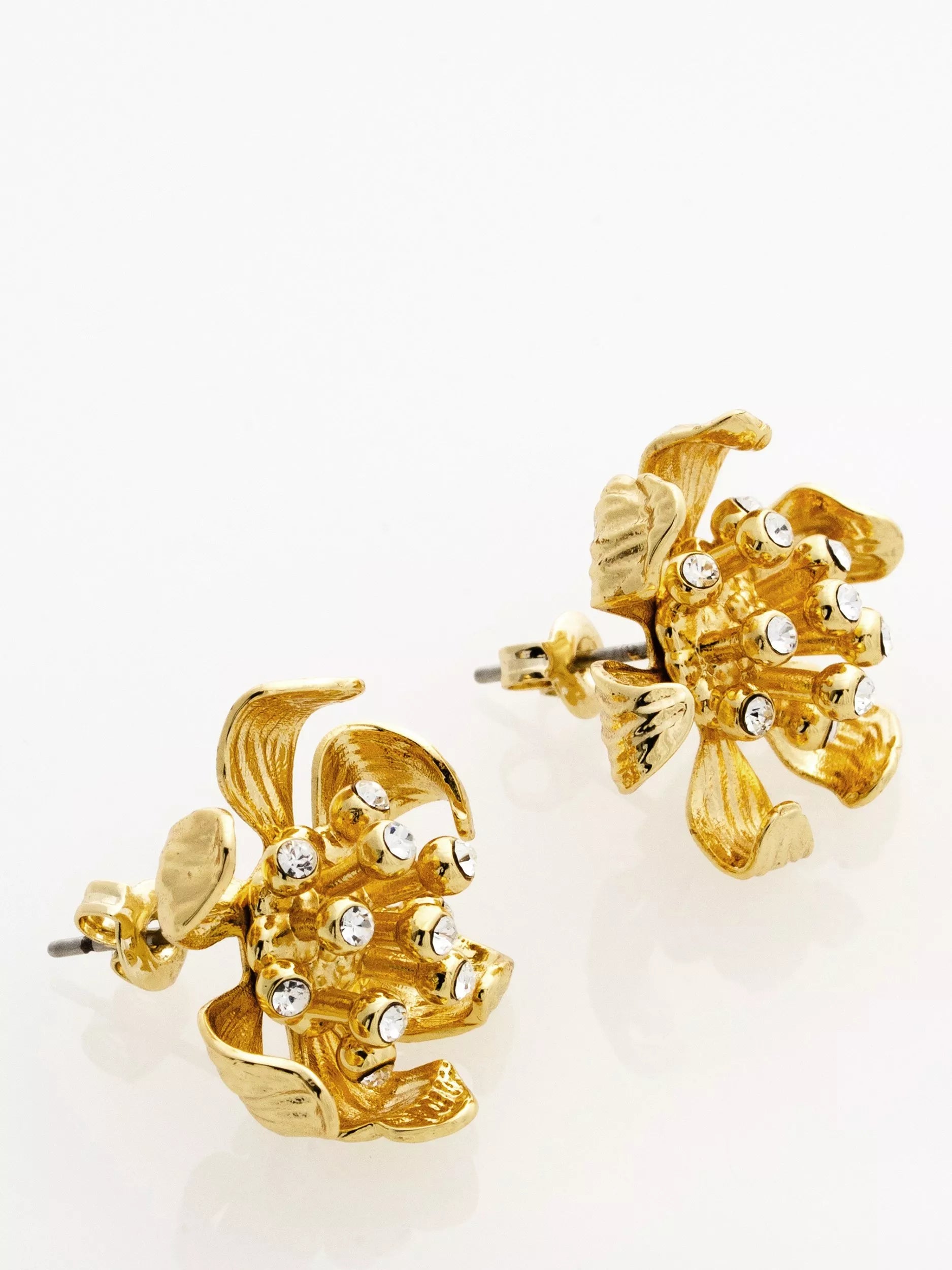 Ted Baker Furled Flower stud earrings gold, imported from the UK