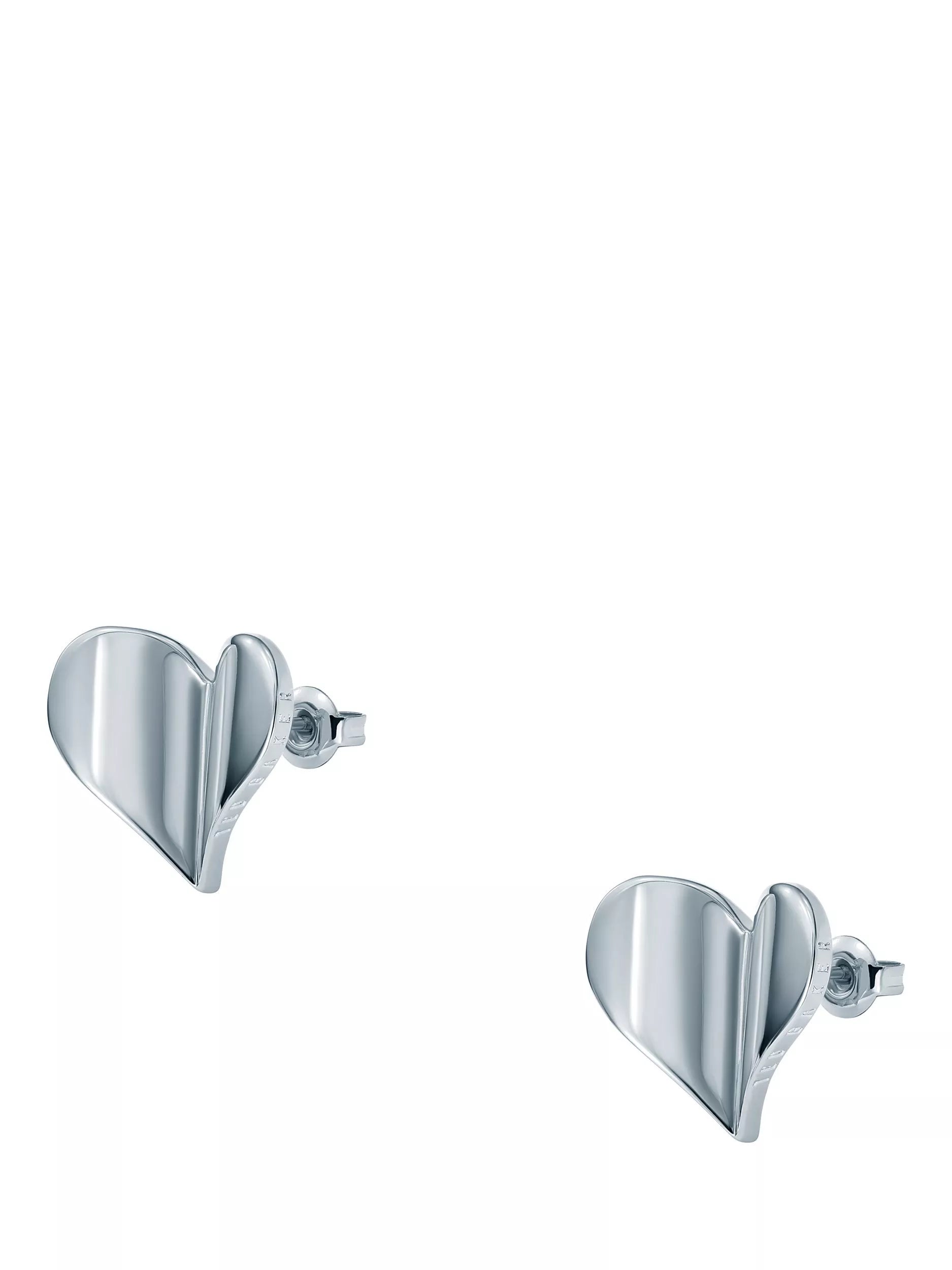 Ted Baker flutter heart stud earrings silver tone (British brand)