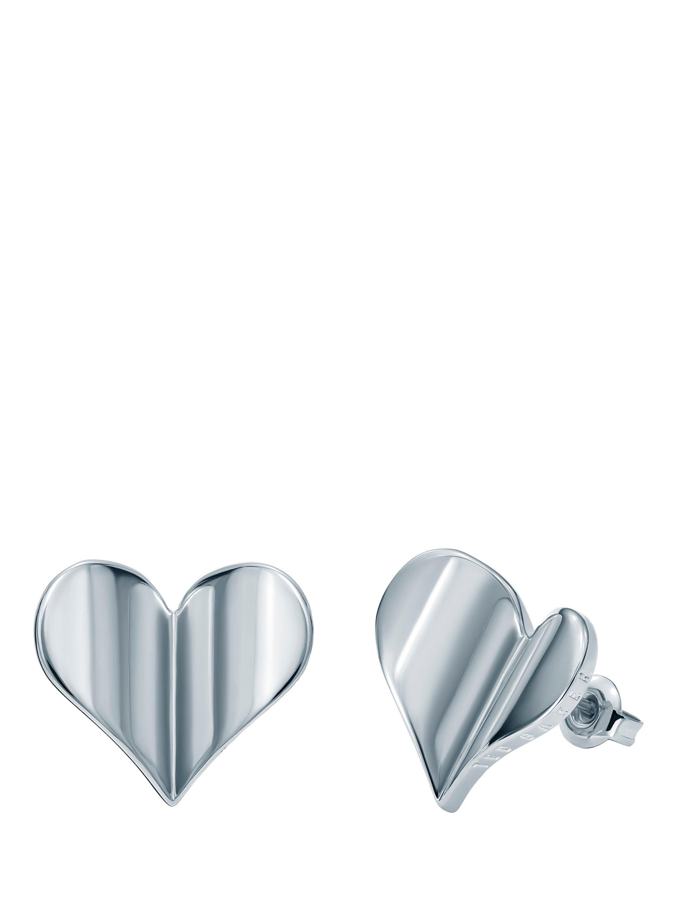Ted Baker flutter heart stud earrings silver tone (British brand)