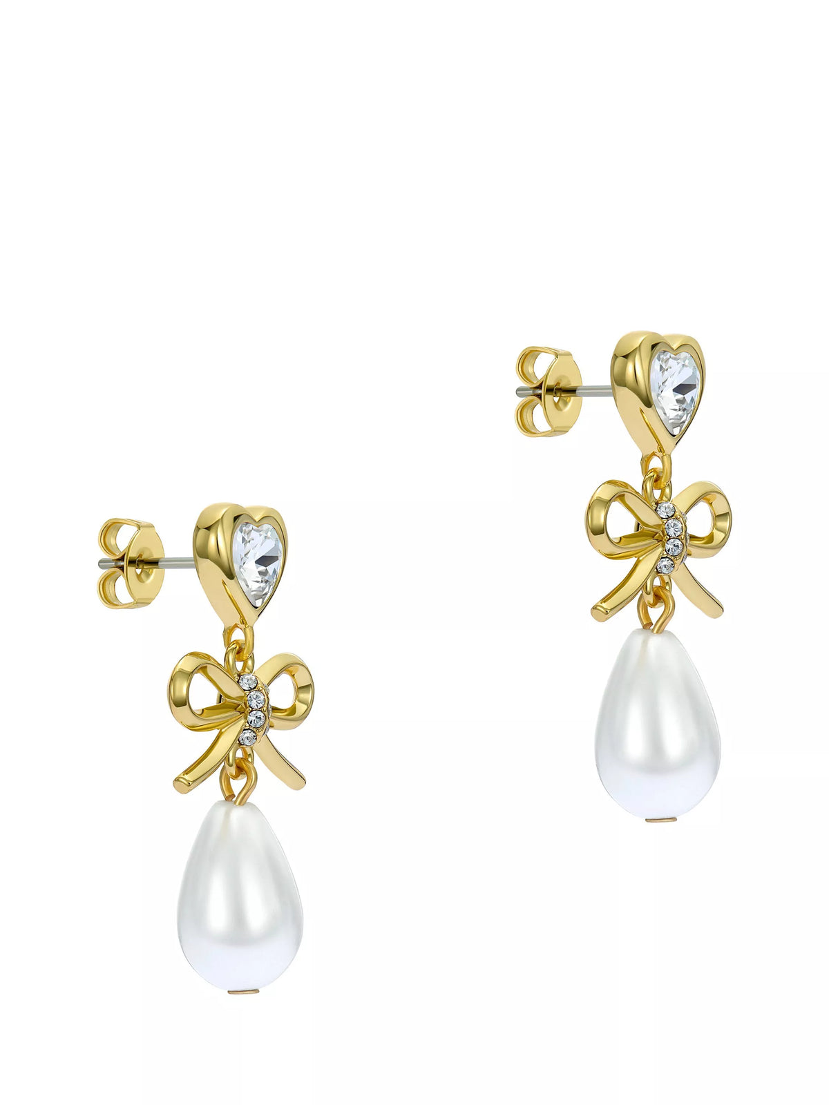 Ted Baker pearl drop earrings gold tone, UK version