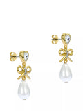 Ted Baker pearl drop earrings gold tone, UK version