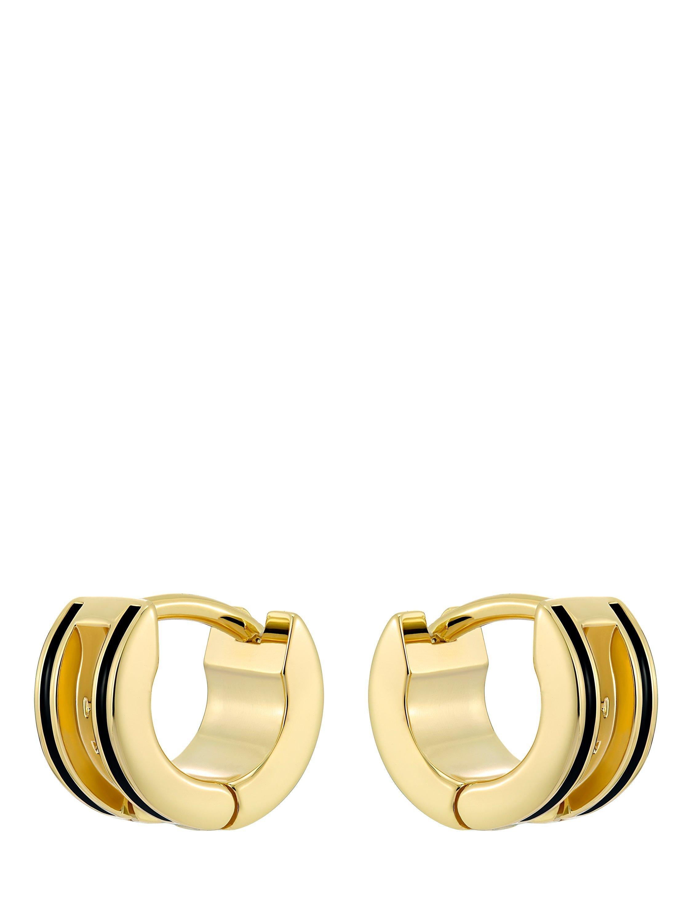 Ted Baker Rolo huggie earrings gold black enamel - British product