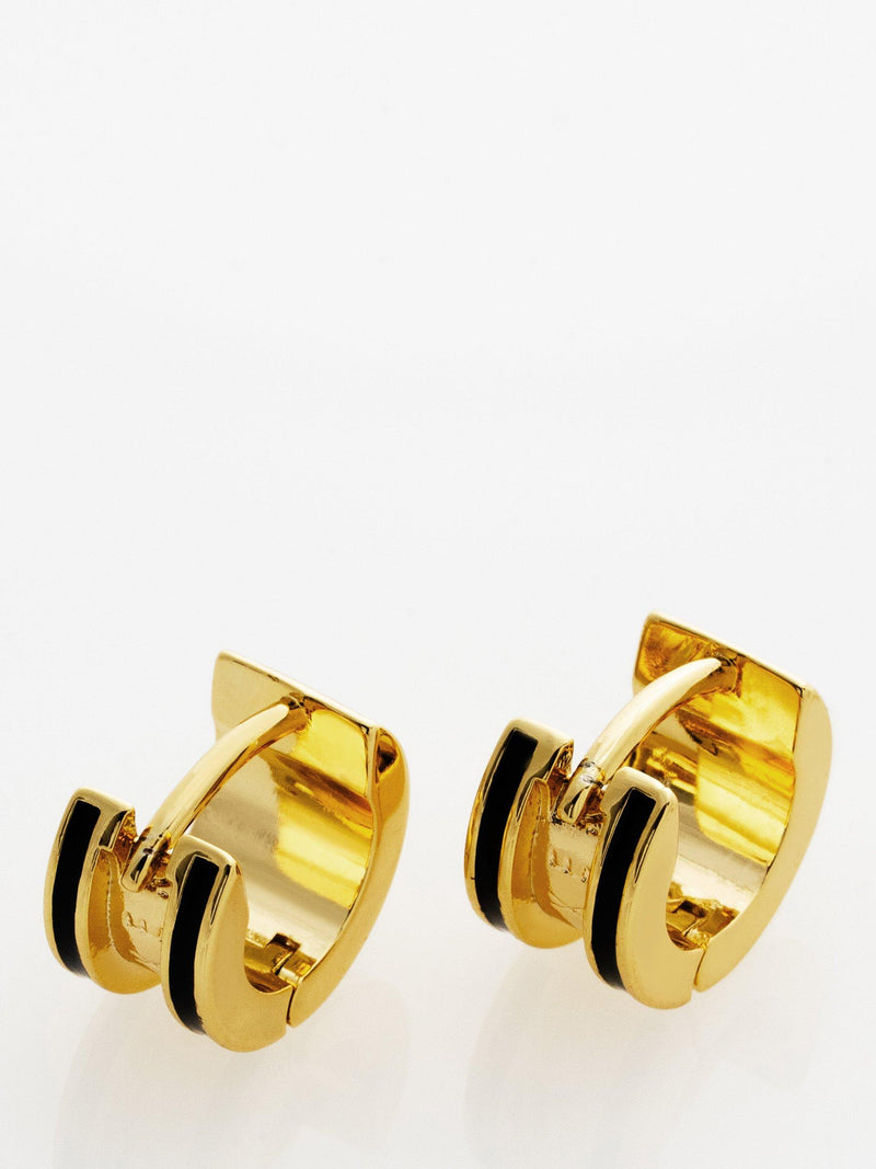 Ted Baker Rolo huggie earrings gold black enamel - British product