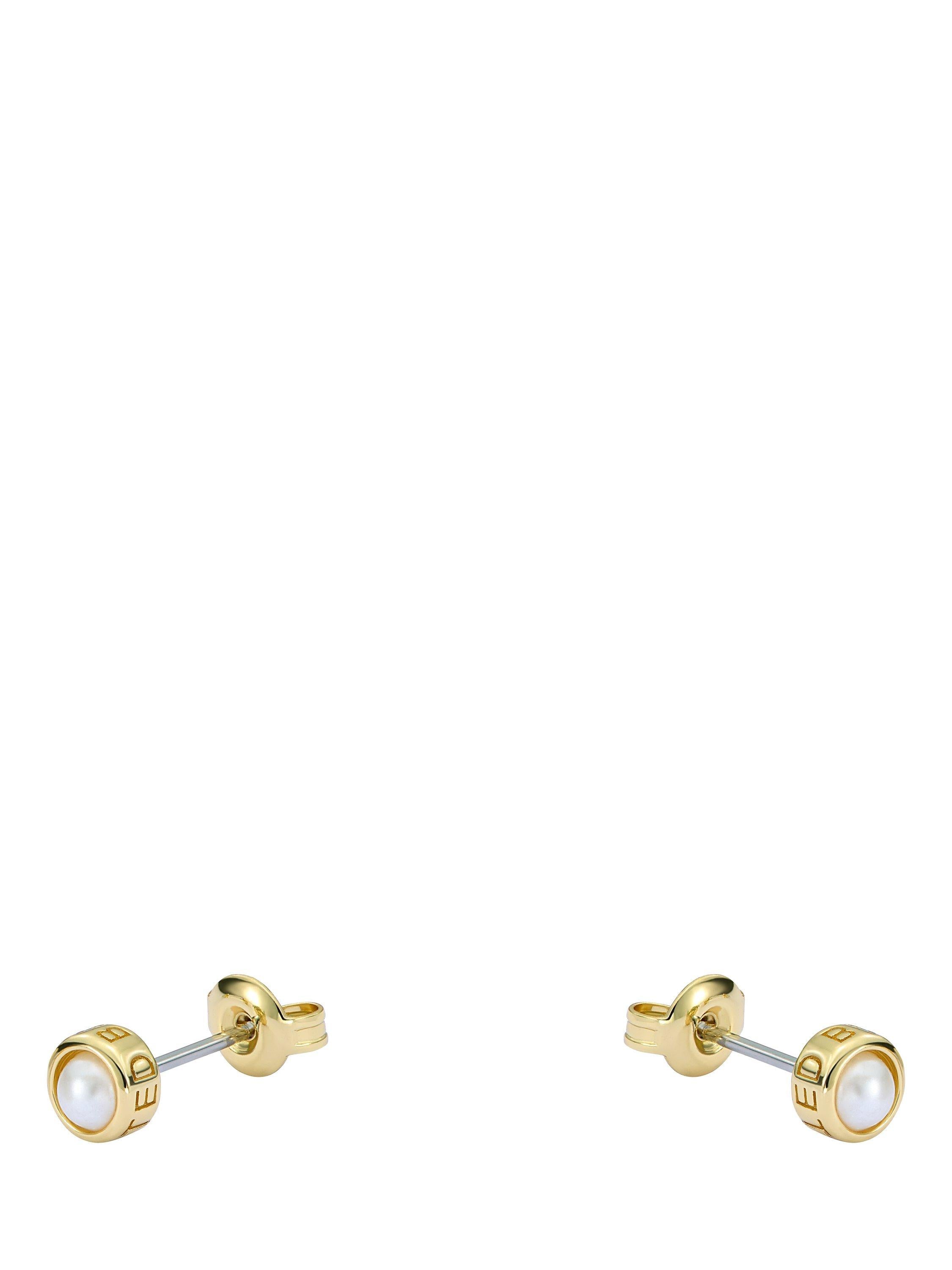 Ted Baker mini pearl stud earrings in gold, imported from the UK