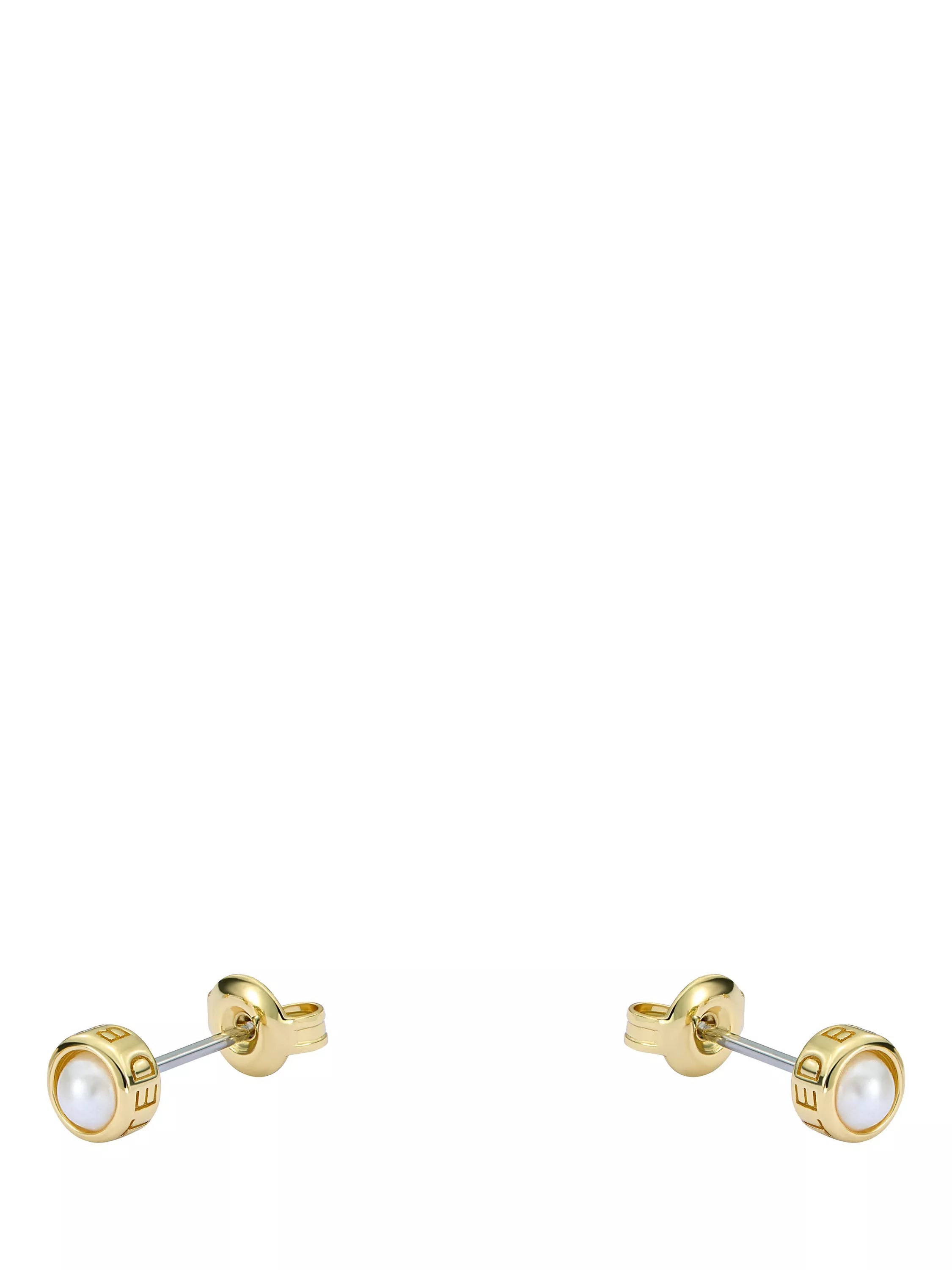Ted Baker mini pearl stud earrings in gold, imported from the UK