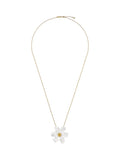 Ted Baker Furled Flower enamel pendant necklace white gold, UK version