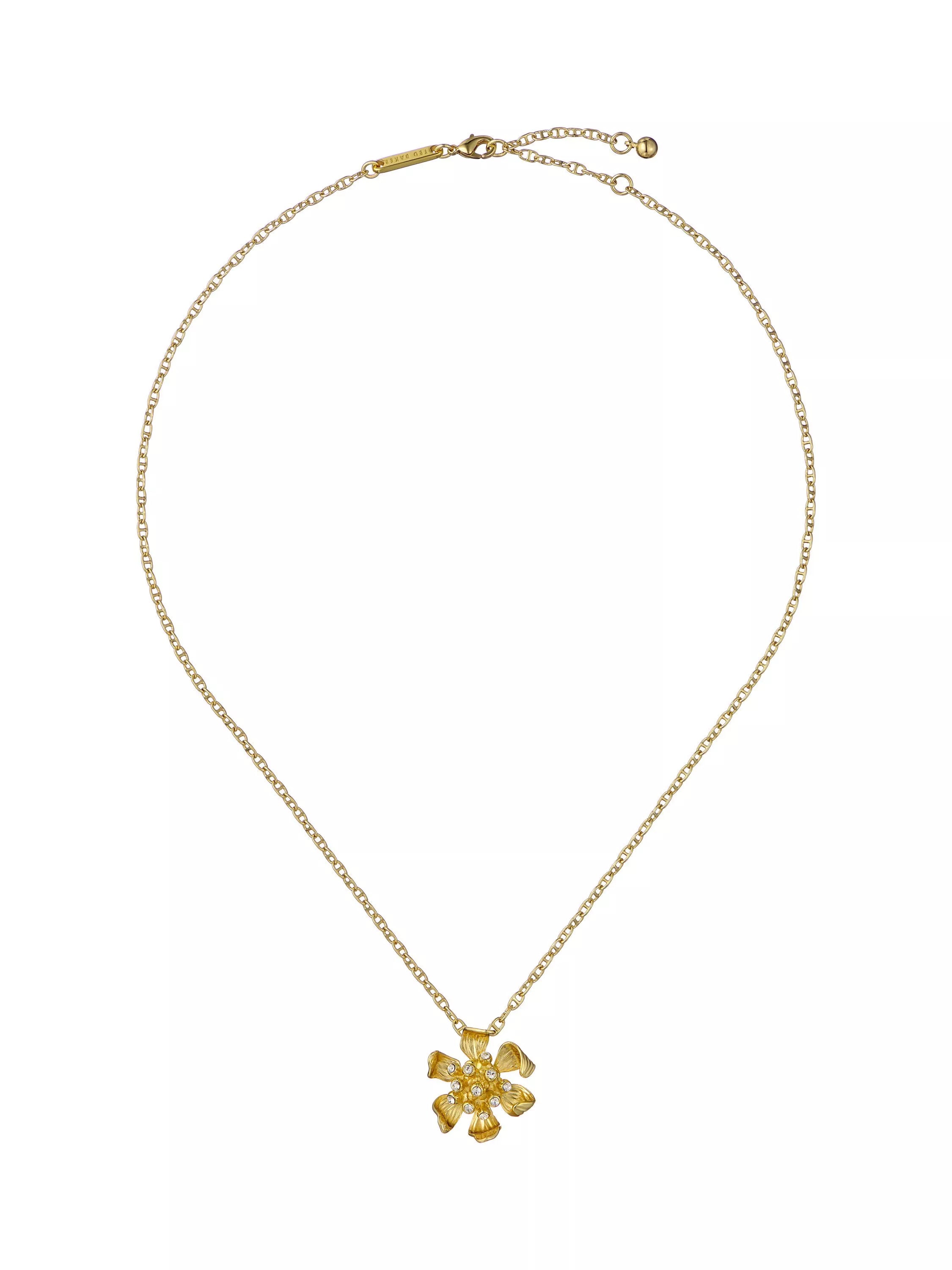 Ted Baker gold pendant necklace flower charm, imported from the UK