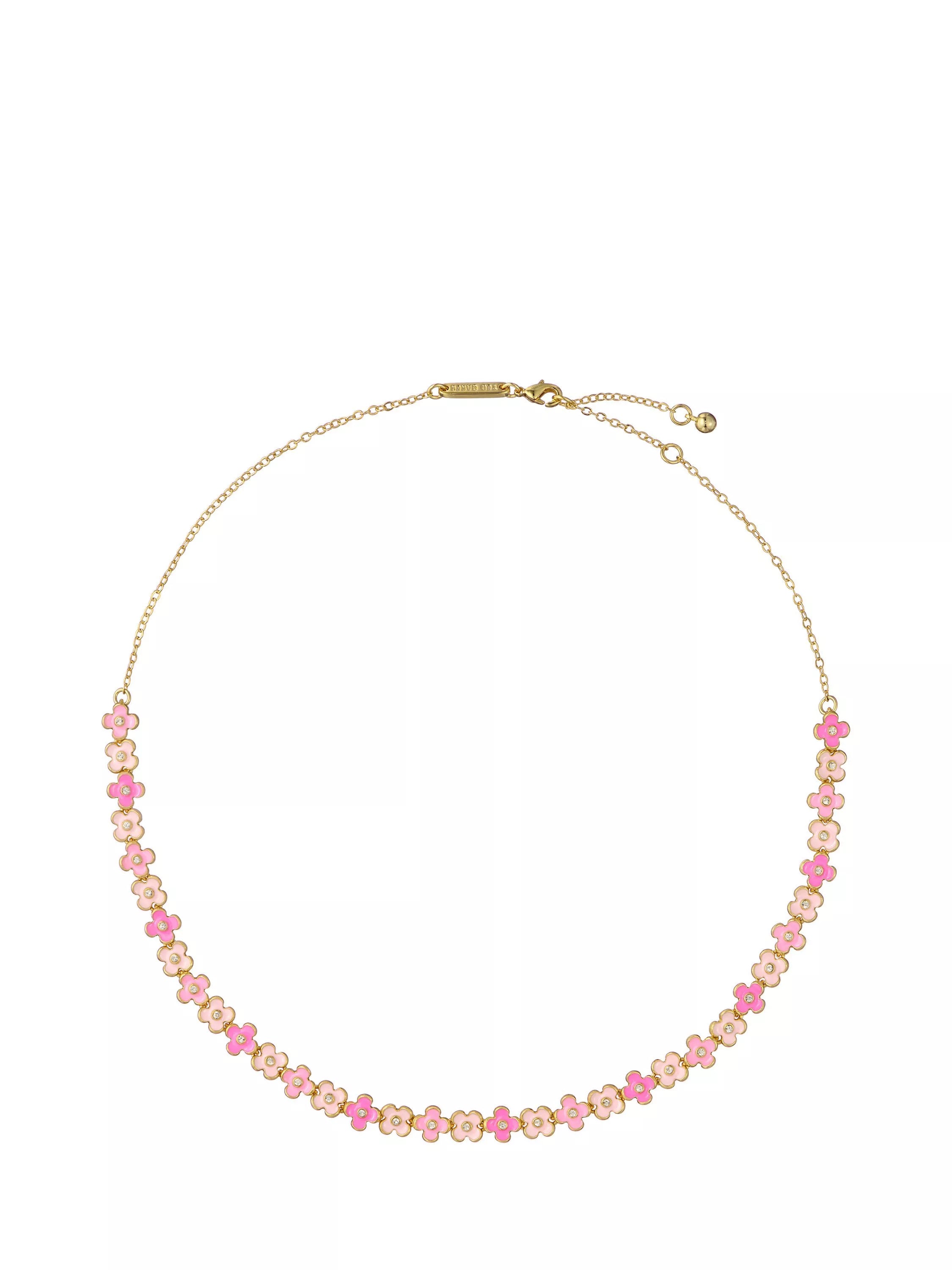 Ted Baker Gabriella Garland gold necklace with crystal flowers (British brand)