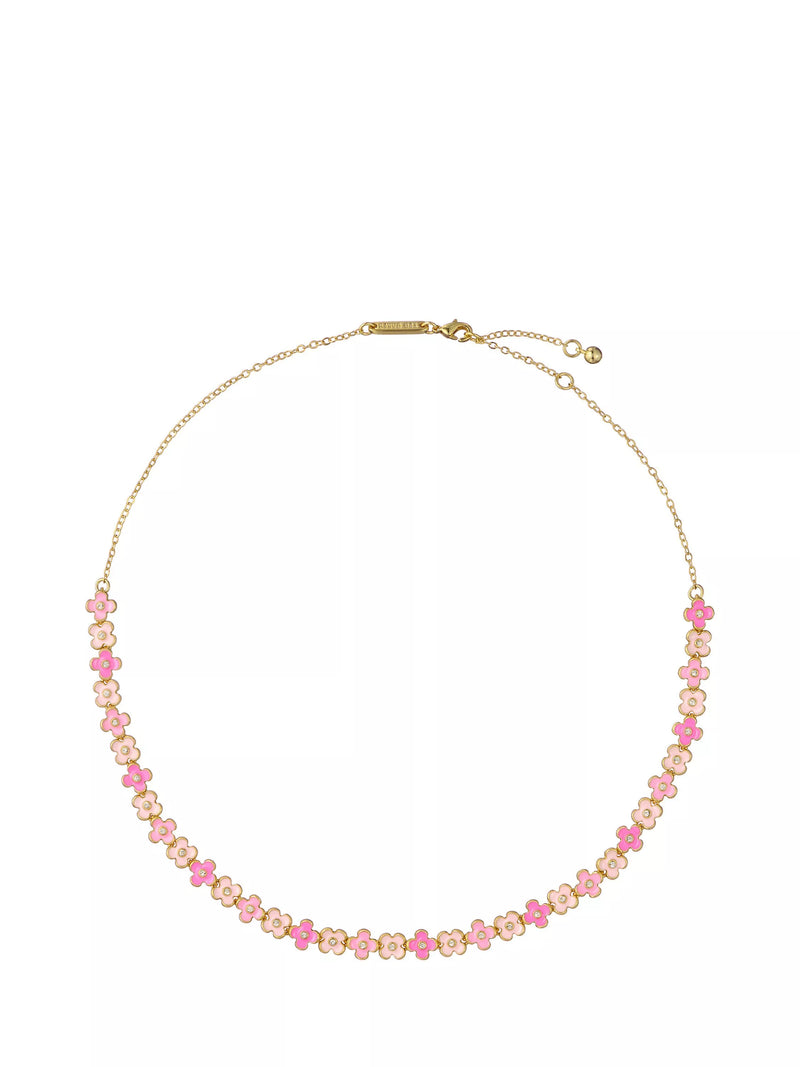 Ted Baker Gabriella Garland gold necklace with crystal flowers (British brand)