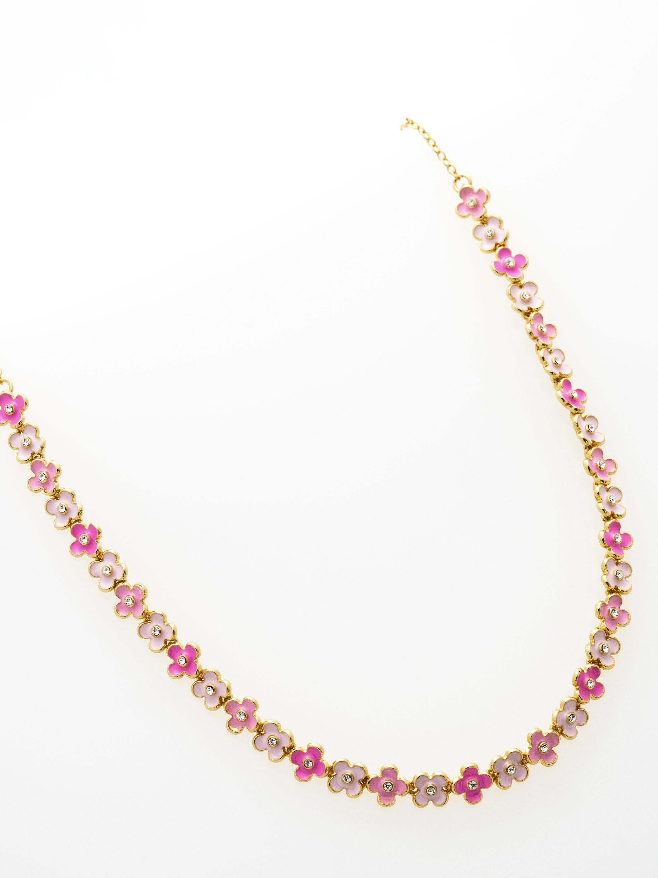 Ted Baker Gabriella Garland gold necklace with crystal flowers (British brand)