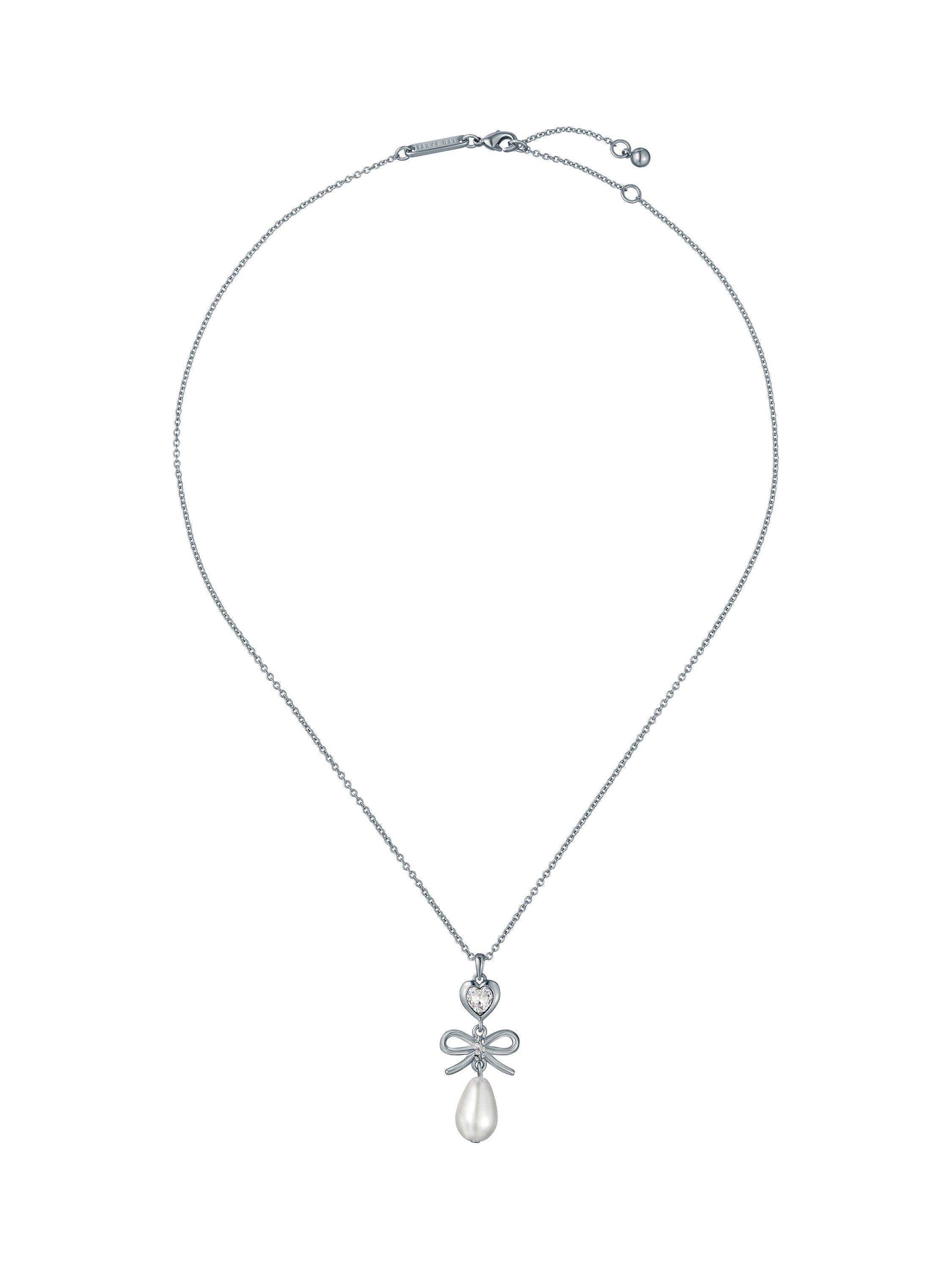 Ted Baker Imogen charm pendant necklace silver tone (British brand)