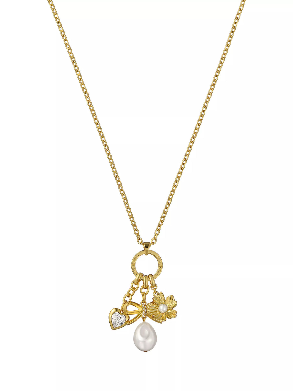 Ted Baker Isadora Icon pendant necklace in gold with crystals and faux pearls (British brand)