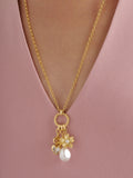 Ted Baker Isadora Icon pendant necklace in gold with crystals and faux pearls (British brand)