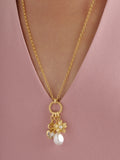 Ted Baker Isadora Icon pendant necklace in gold with crystals and faux pearls (British brand)