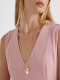 Ted Baker Isadora Icon pendant necklace in gold with crystals and faux pearls (British brand)