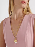 Ted Baker Isadora Icon pendant necklace in gold with crystals and faux pearls (British brand)