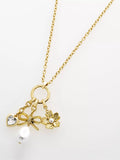 Ted Baker Isadora Icon pendant necklace in gold with crystals and faux pearls (British brand)
