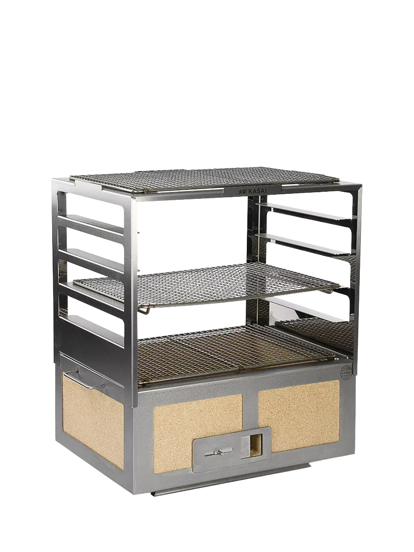 Kasai Konro Grill charcoal BBQ with Robata rack - British product
