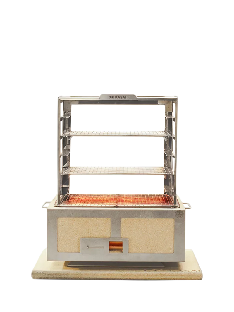 Kasai Konro Grill charcoal BBQ with Robata rack - British product