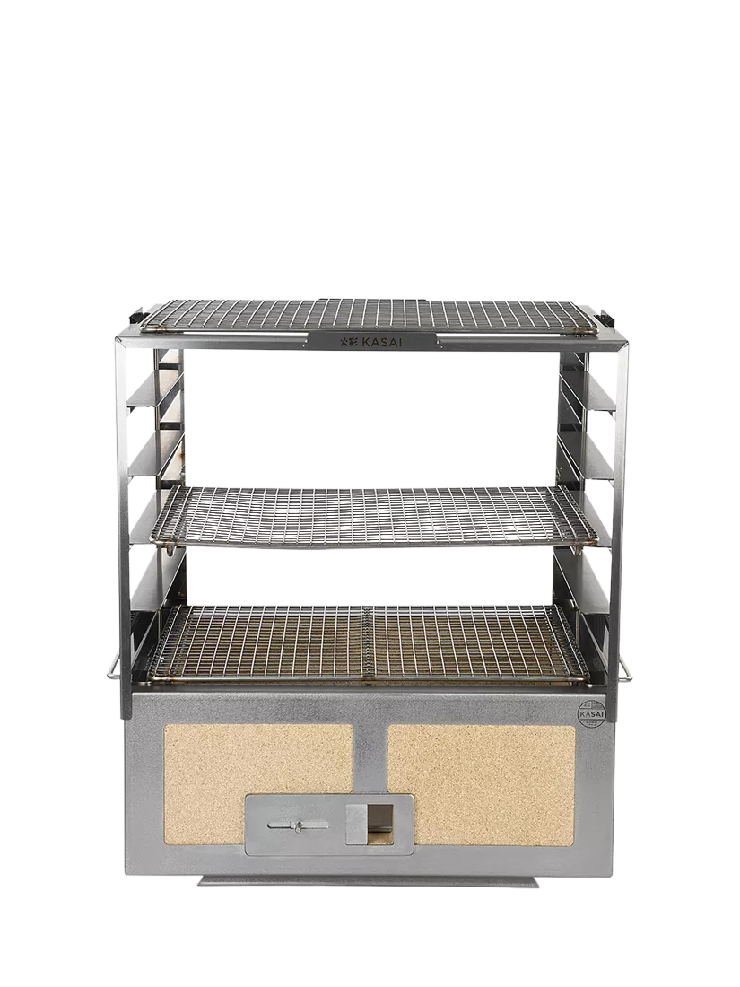 Kasai Konro Grill charcoal BBQ with Robata rack - British product