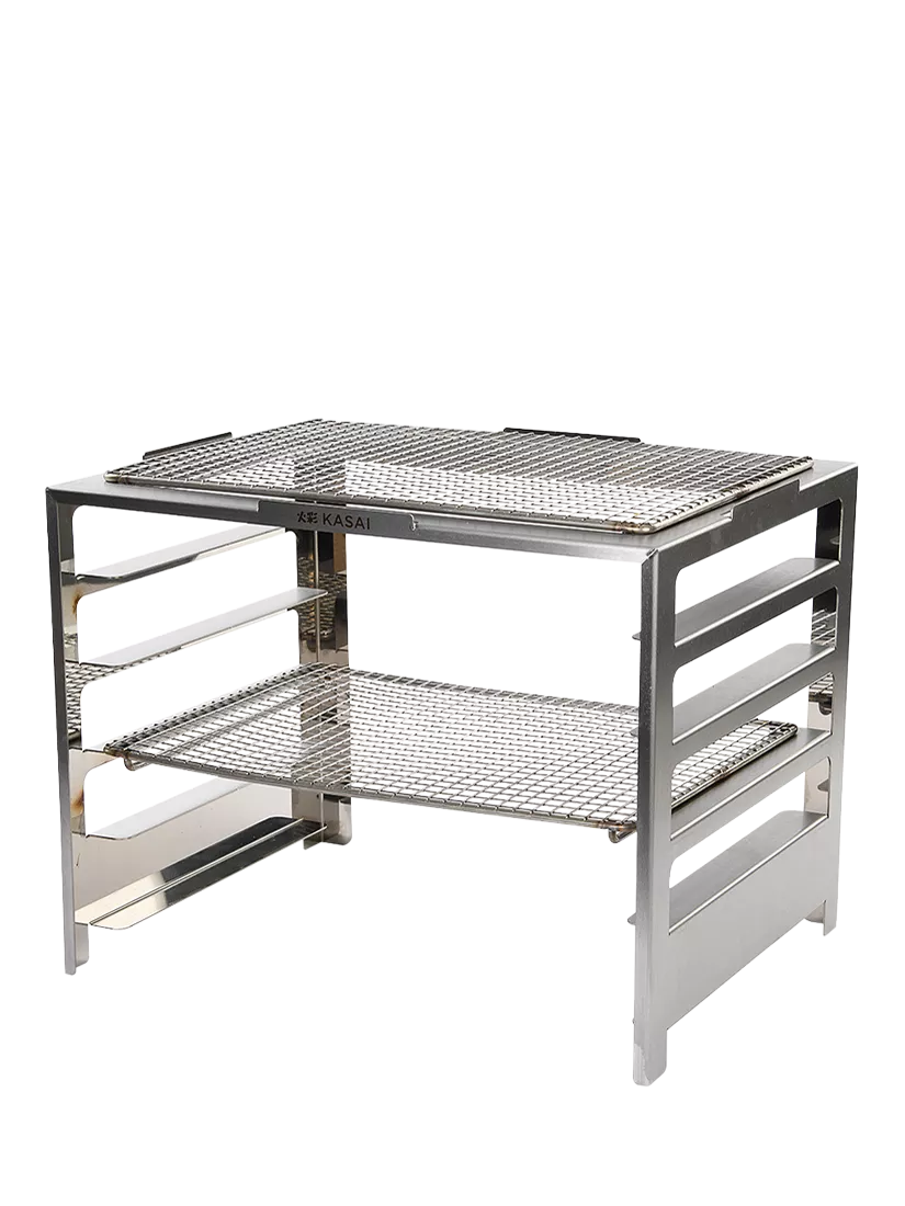 Kasai Konro Grill charcoal BBQ with Robata rack - British product