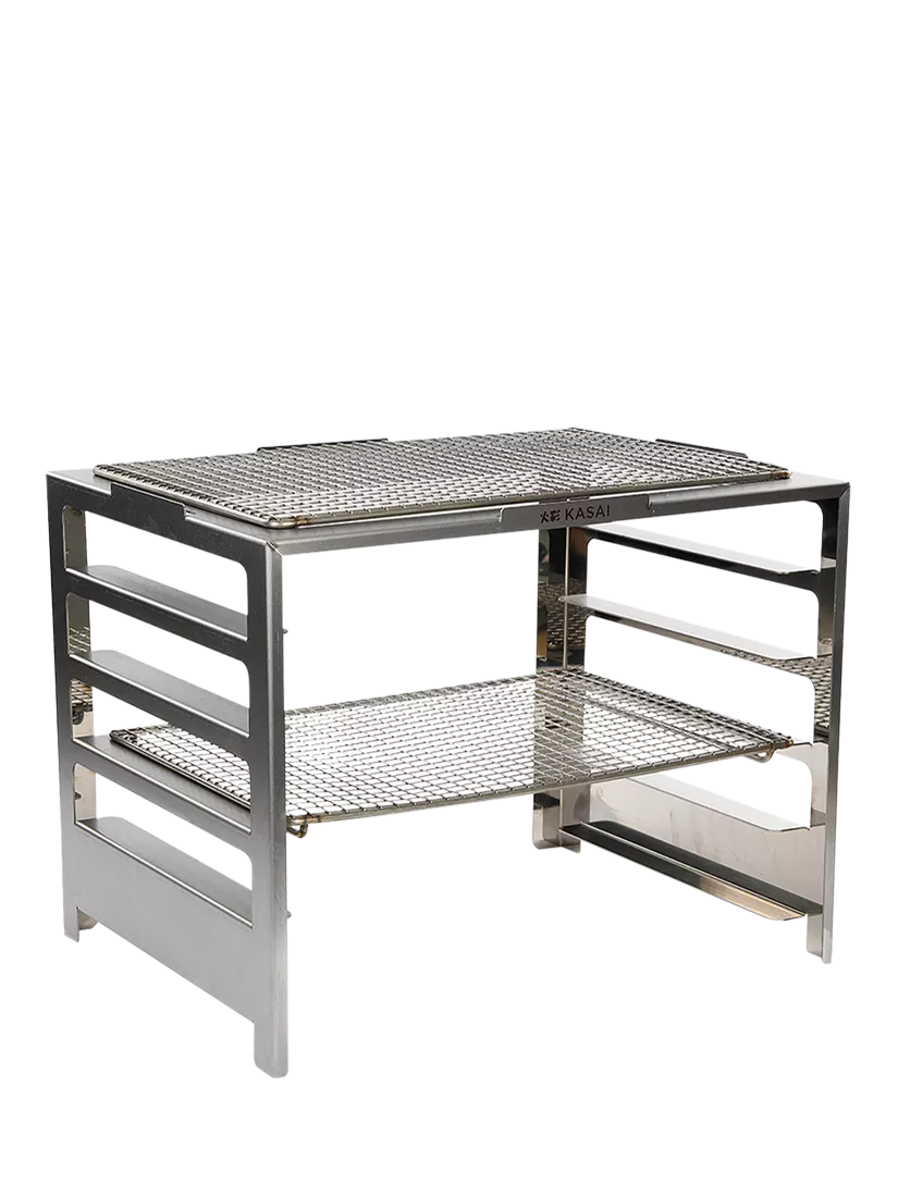 Kasai Konro Grill charcoal BBQ with Robata rack - British product