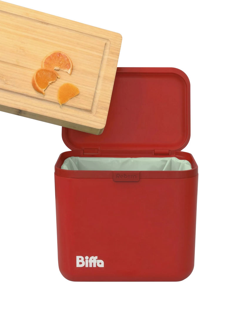ReBorn Biffa food waste caddy red 5 litre (British brand)