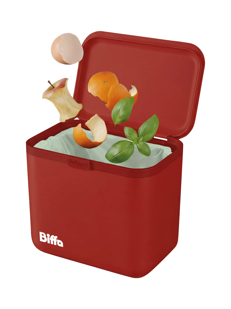 ReBorn Biffa food waste caddy red 5 litre (British brand)
