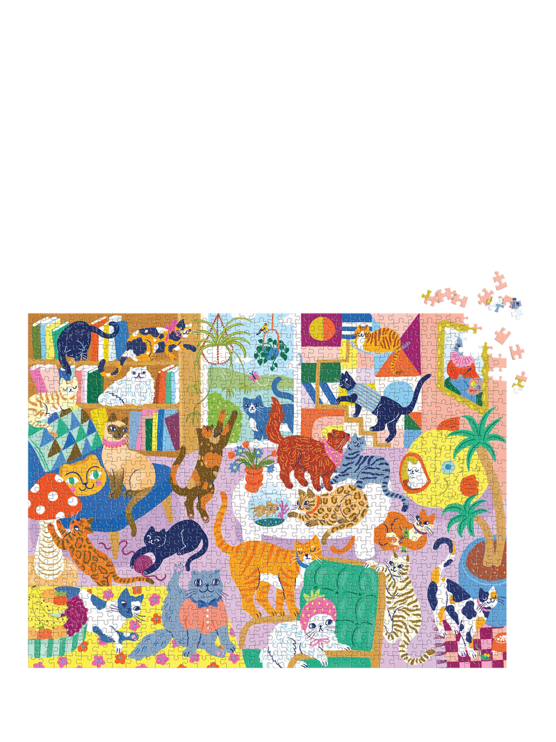 Galison Cosy Cat Club jigsaw puzzle 1000 pieces, imported from the UK