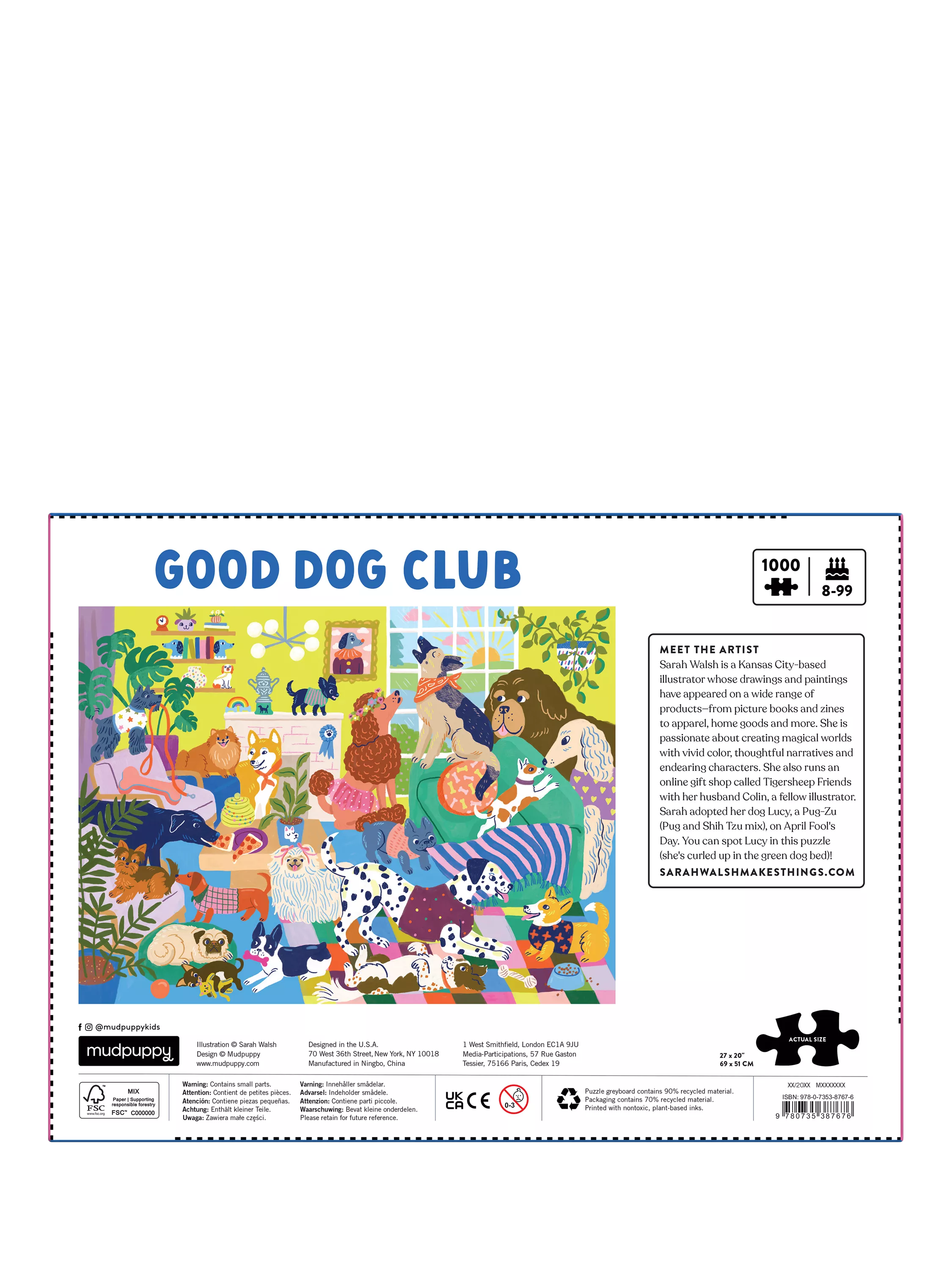 Galison Good Dog Club jigsaw puzzle 1000 pieces - British product