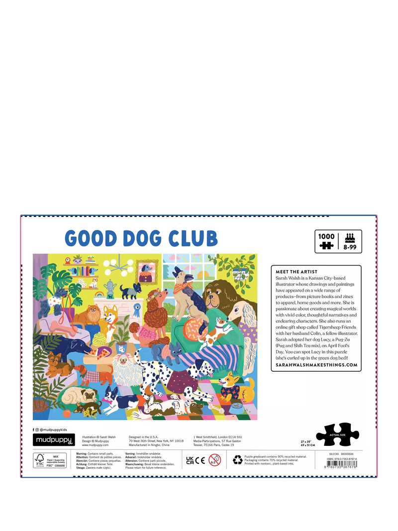 Galison Good Dog Club jigsaw puzzle 1000 pieces - British product