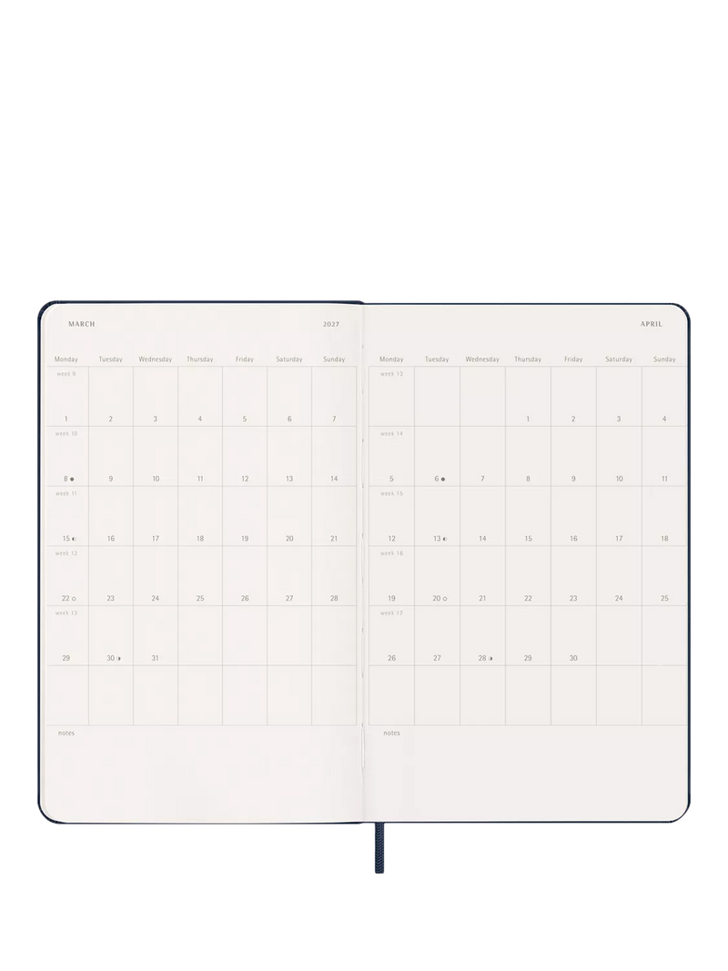 Moleskine 18-month weekly diary 2026-2027 dark blue, UK version