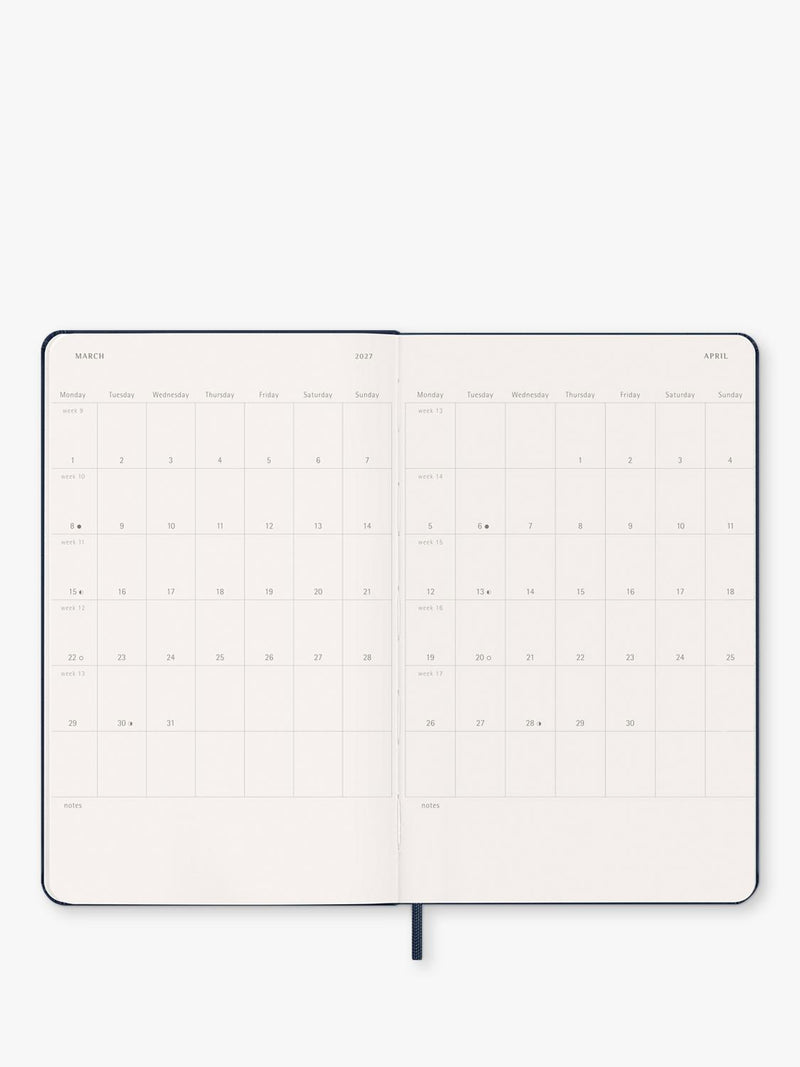 Moleskine 18-month weekly diary 2026-2027 dark blue, UK version